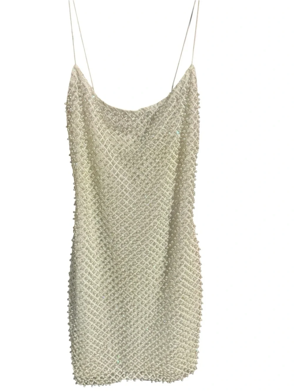 Oh Polly Drop a Glint White Embellished Mini Dress - Picture 3 of 6